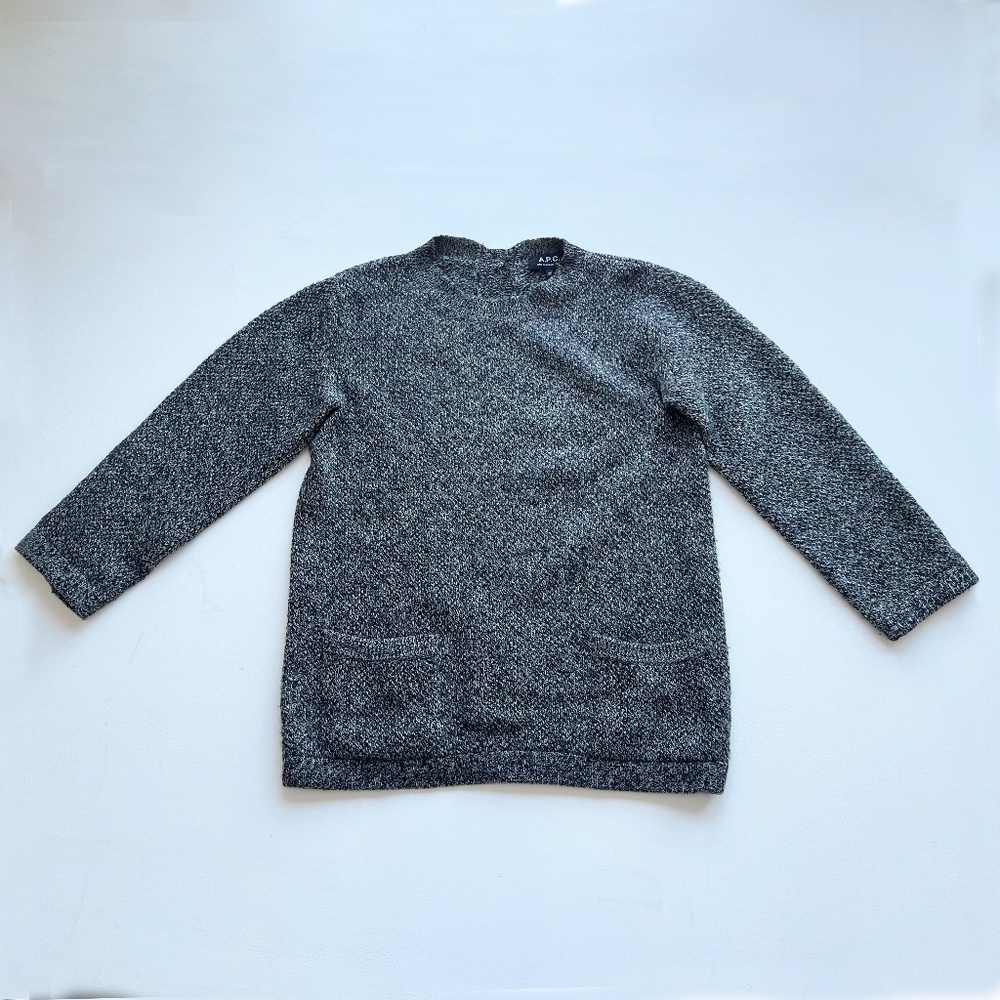 A.P.C. Camel hair sweater size XS black/white mix yarn